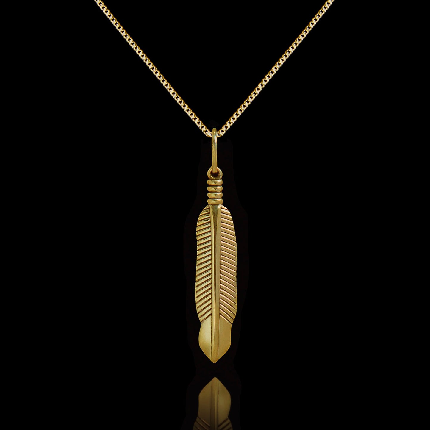 Colar de Prata Banhada a Ouro Feather
