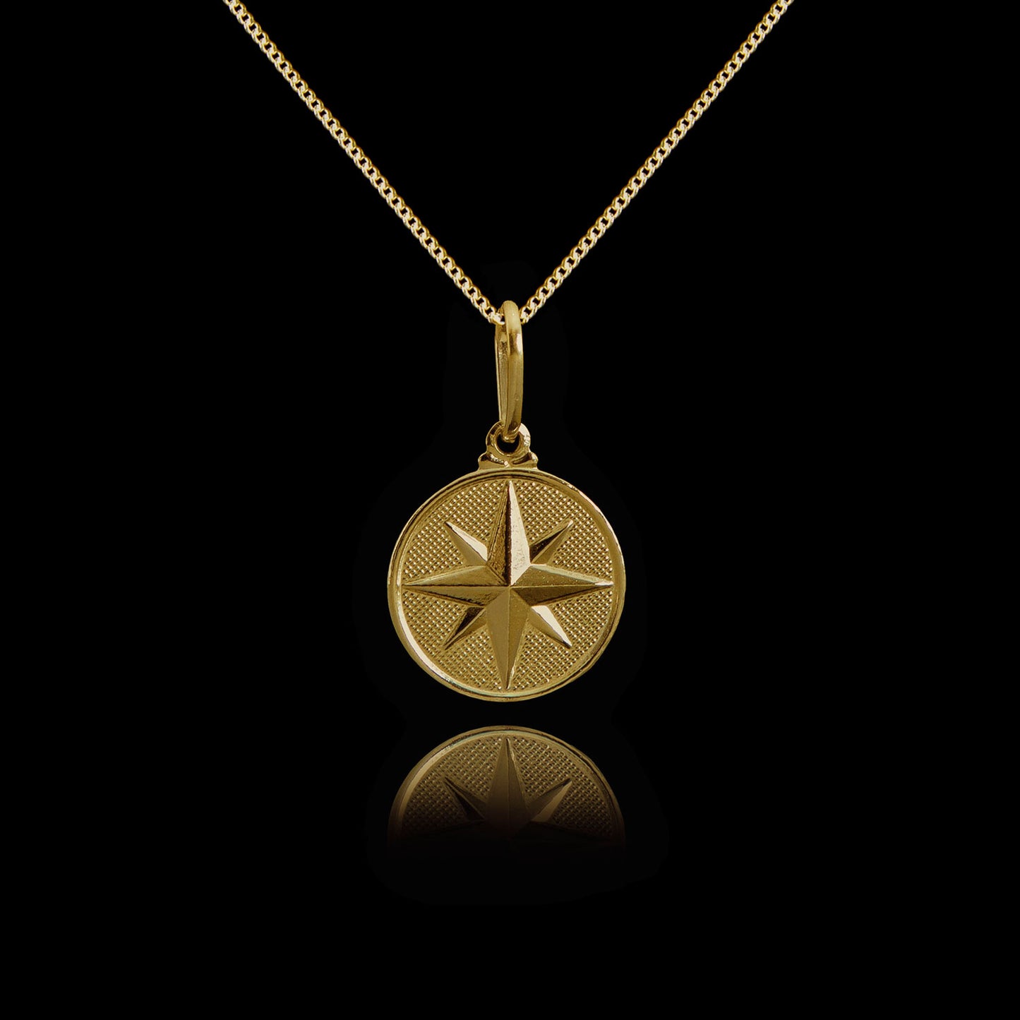 Old Siller - Colar de Prata Compass Banhado a Ouro