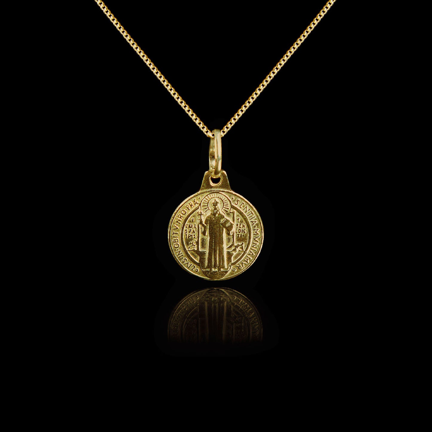 Old Siller - Colar de Prata Medal SB Banhado a Ouro - Verso