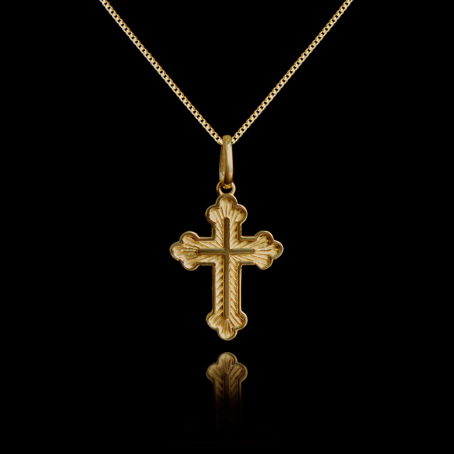 Old Siller - Colar de Prata Russian Cross Banhado a Ouro