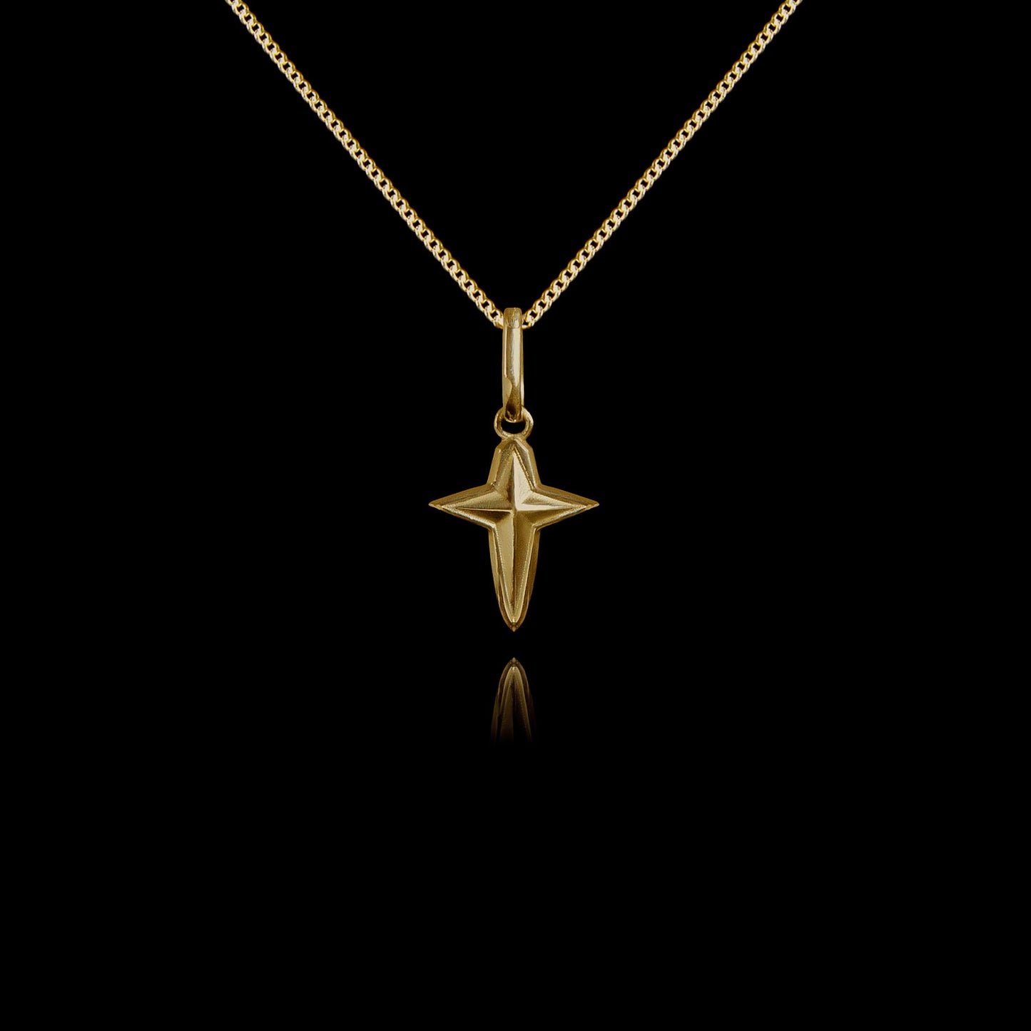 Old Siller - Colar de Prata Star Cross Banhado a Ouro