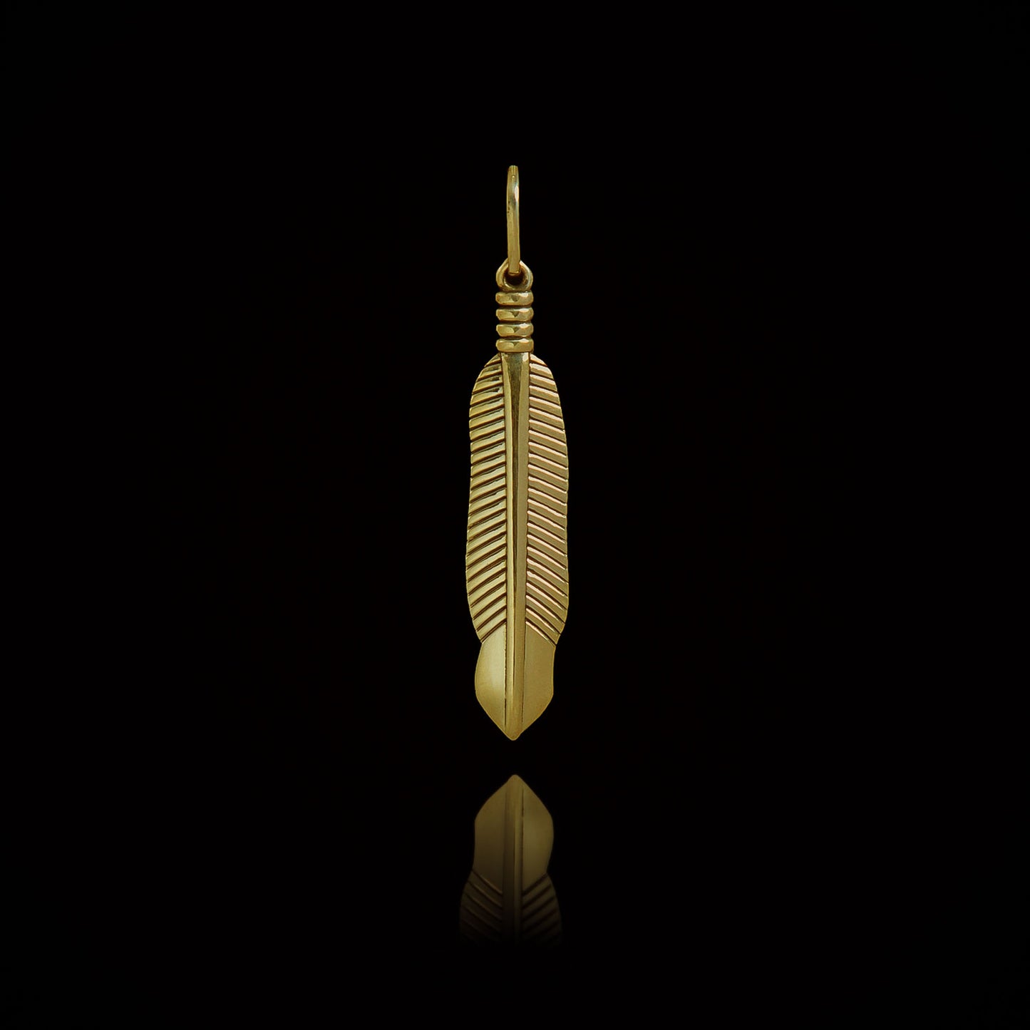 Pingente de Prata Banhada a Ouro Feather