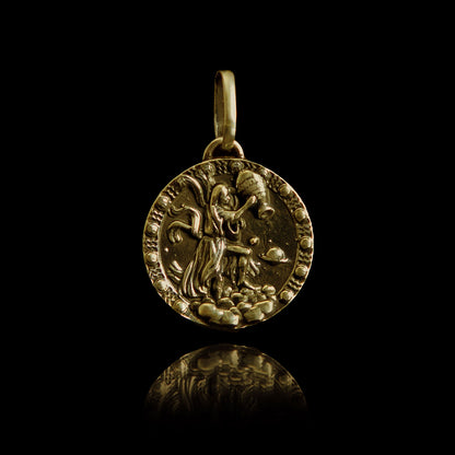 Amuleto de Prata Aquarius Banhado a Ouro