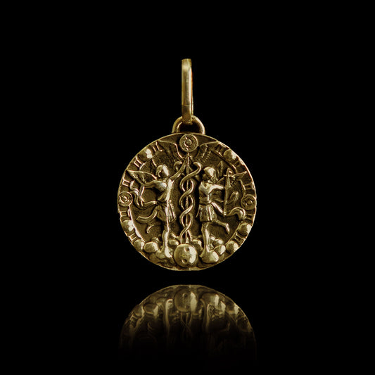 Amuleto de Prata Gemini Banhado a Ouro