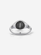 Anel Medal SB Slim Medalha de São Bento em Prata 925 Oxidada