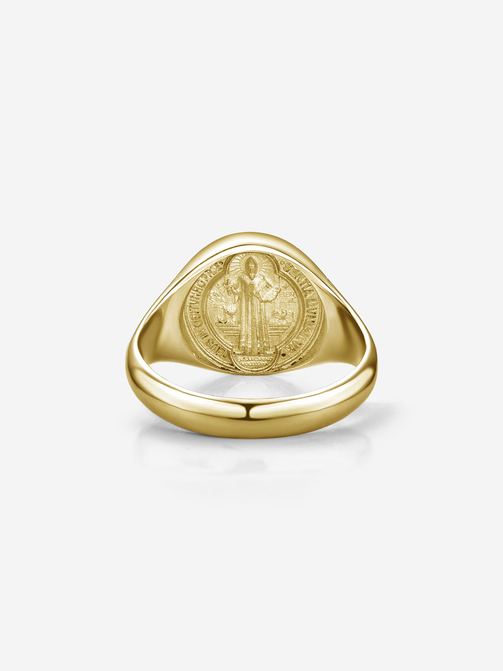 Anel Medal SB Medalha de São Bento em Prata 925 banhada a Ouro 18K