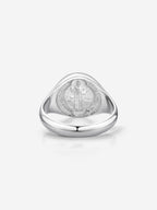 Anel Medal SB Medalha de São Bento em Metal banhado a Prata