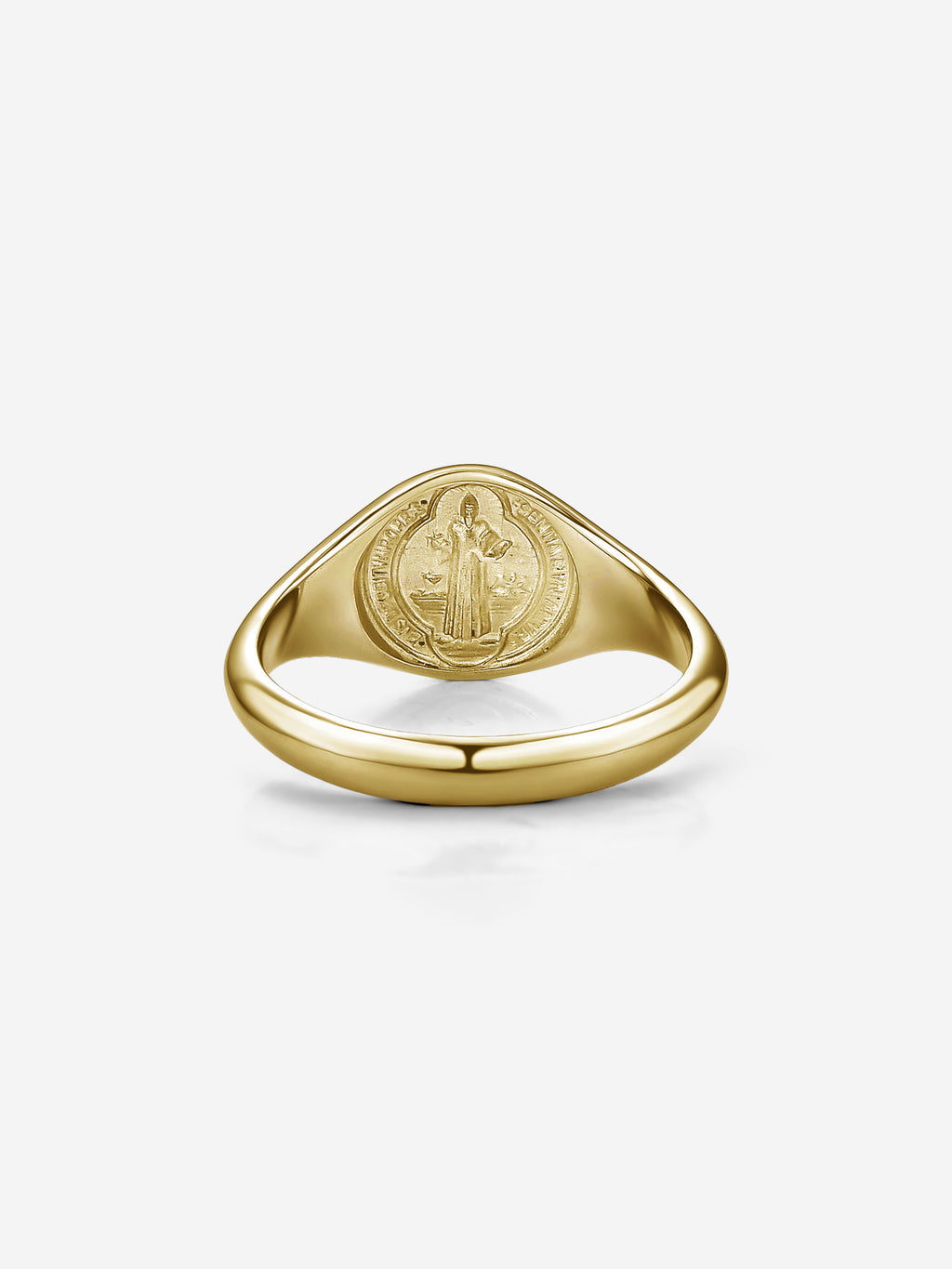 Anel Medal SB Slim Medalha de São Bento em Prata 925 banhada a Ouro 18K