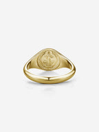 Anel Medal SB Slim Medalha de São Bento em Prata 925 banhada a Ouro 18K