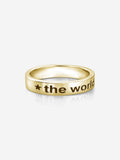 Anel The world is Yours em metal banhado a ouro