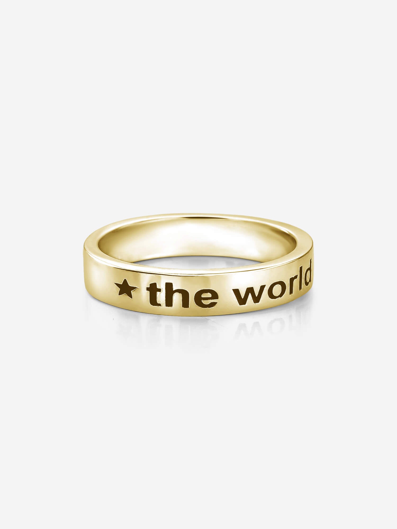 Anel The world is Yours em metal banhado a ouro