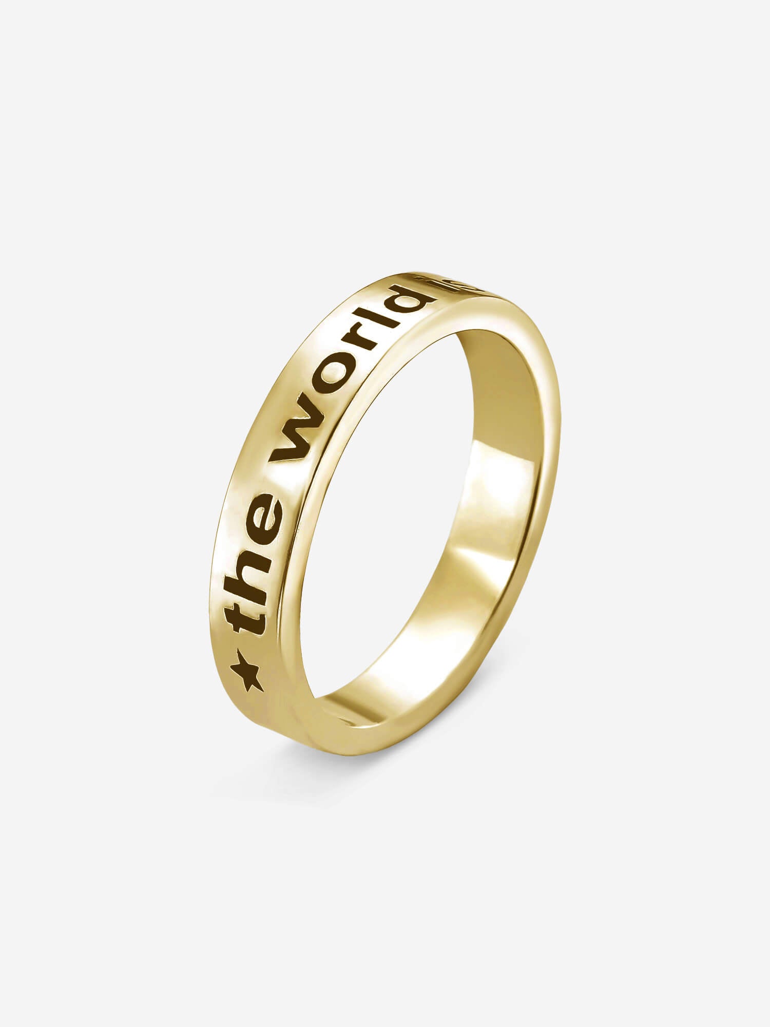 Anel The world is Yours em metal banhado a ouro