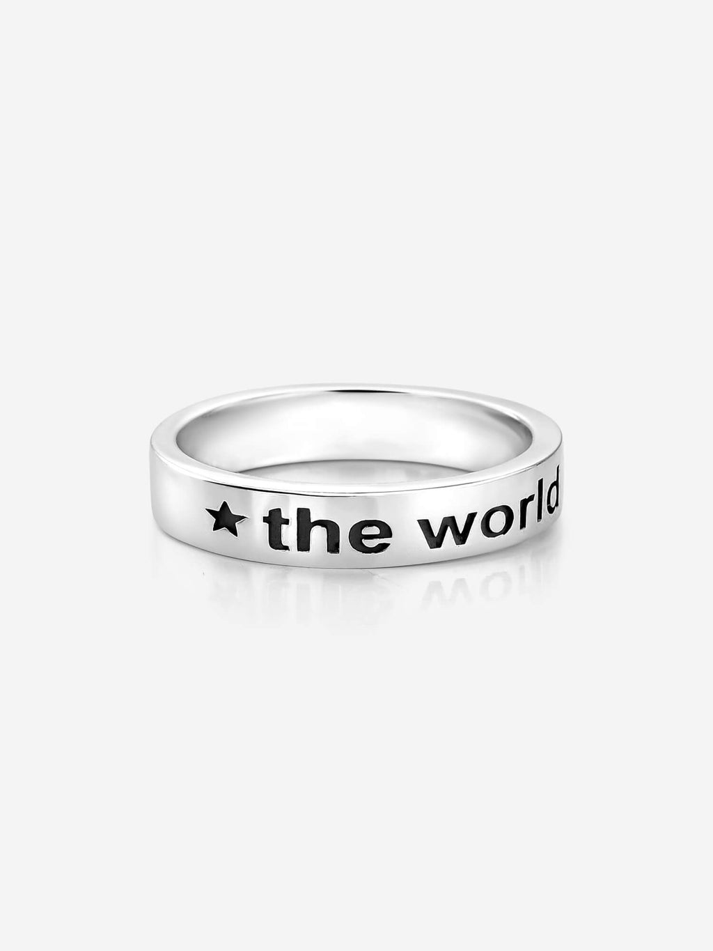 Anel The world is Yours em metal banhado a Prata