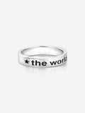 Anel The world is Yours em metal banhado a Prata