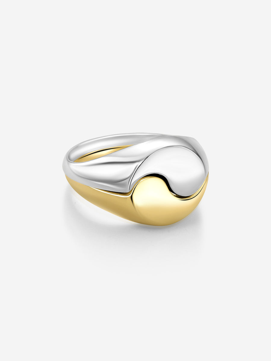 MATERIAL: PRATA E OURO | Anel Dark-Light em Prata 925 e Ouro 18K
