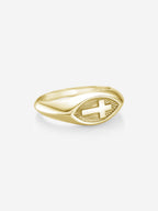 MATERIAL: PRATA BANHADA A OURO | Anel Faith em Prata 925 banhada a Ouro 18k