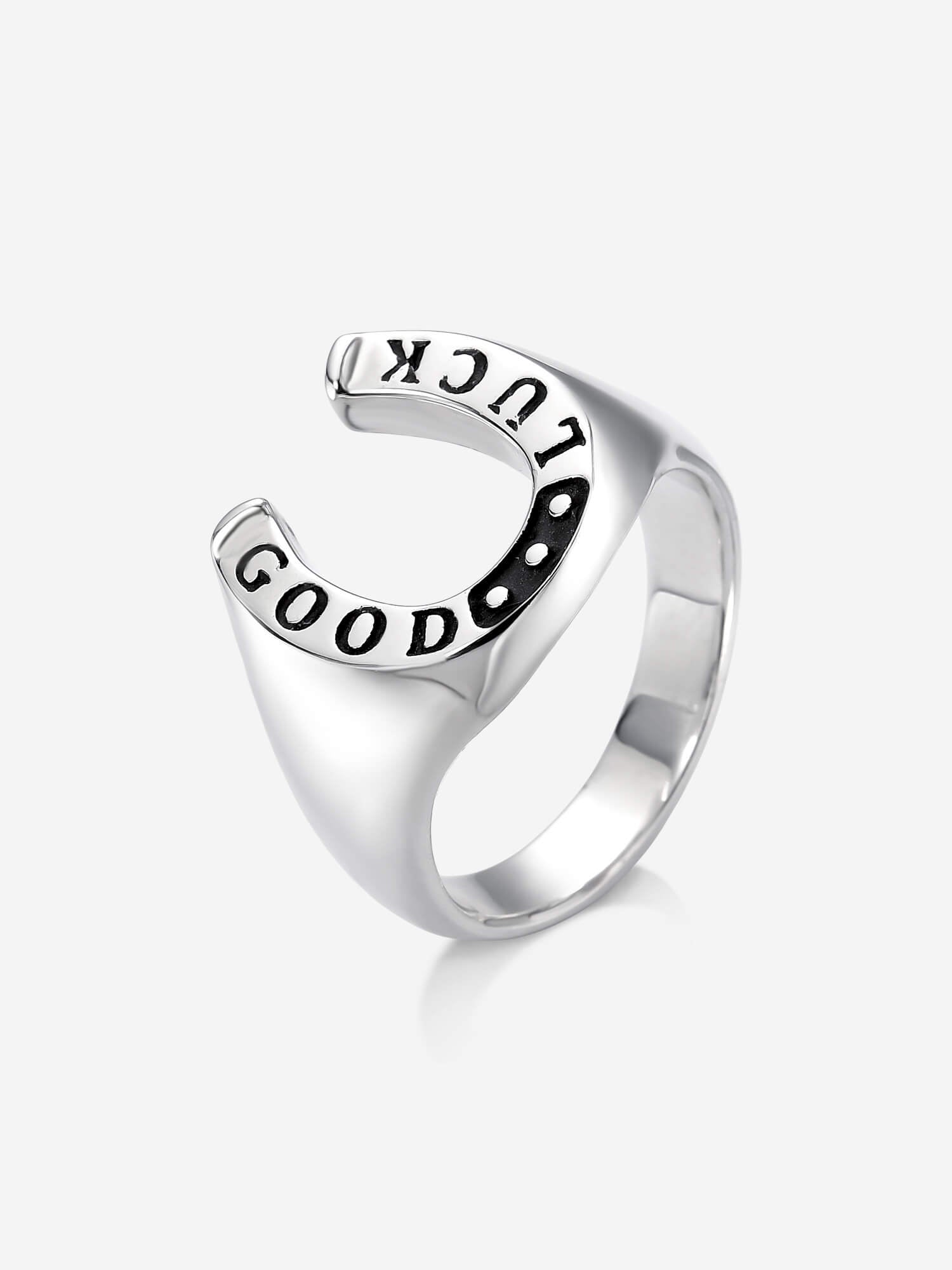 Anel Good Luck — Prata 925 Oxidada