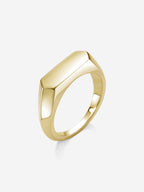 Anel geométrico Narrow em metal banhado a Ouro 18K