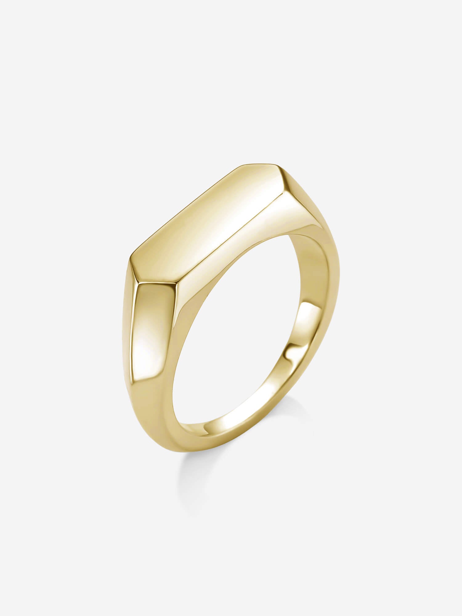 Anel geométrico Narrow em metal banhado a Ouro 18K