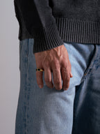 MATERIAL: PRATA BANHADA A OURO | Anel Noir em Prata 925 banhada a Ouro 18k