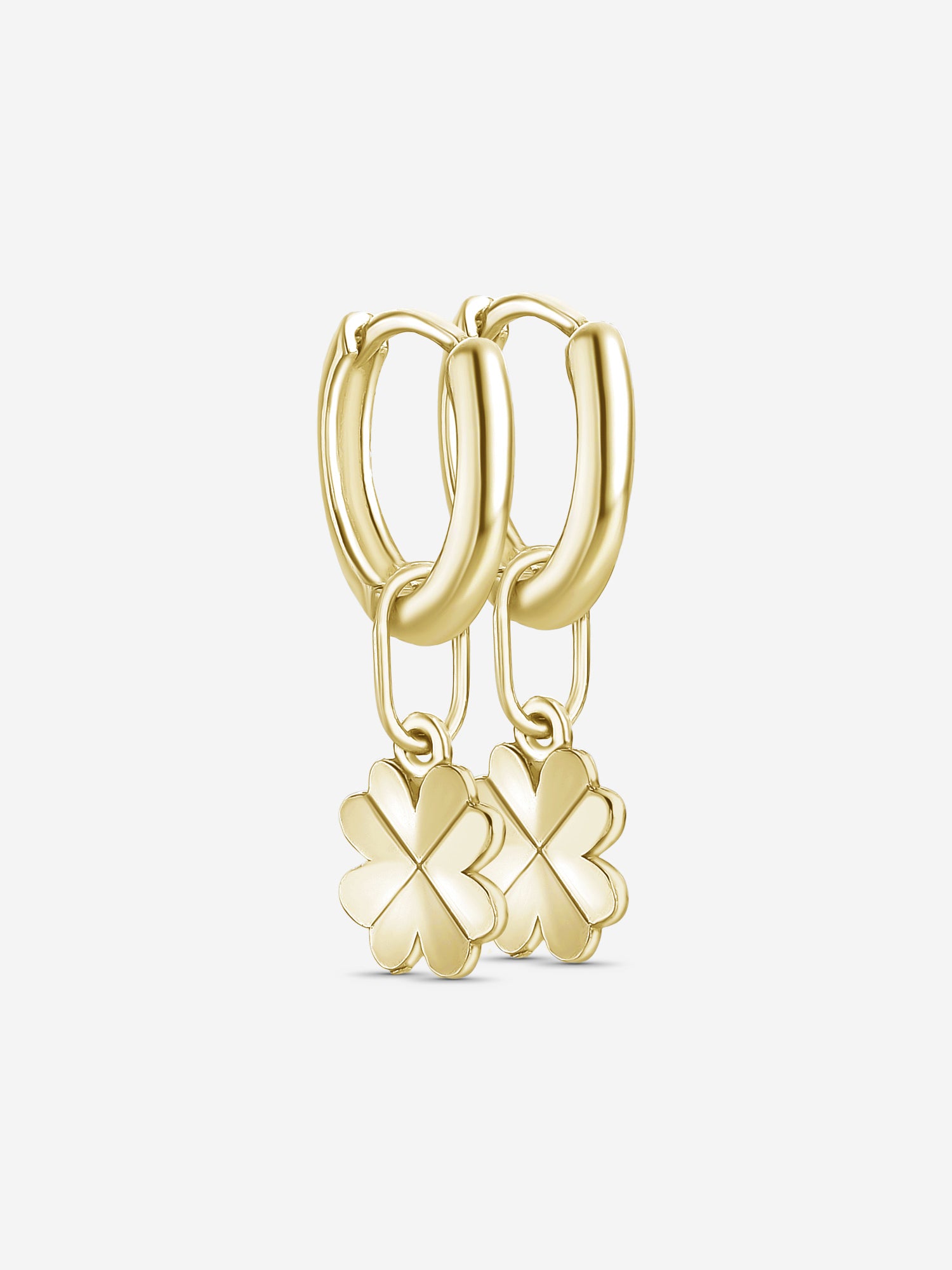 MATERIAL: PRATA BANHADA A OURO | Argola Clover em Prata 925 banhada a Ouro 18k