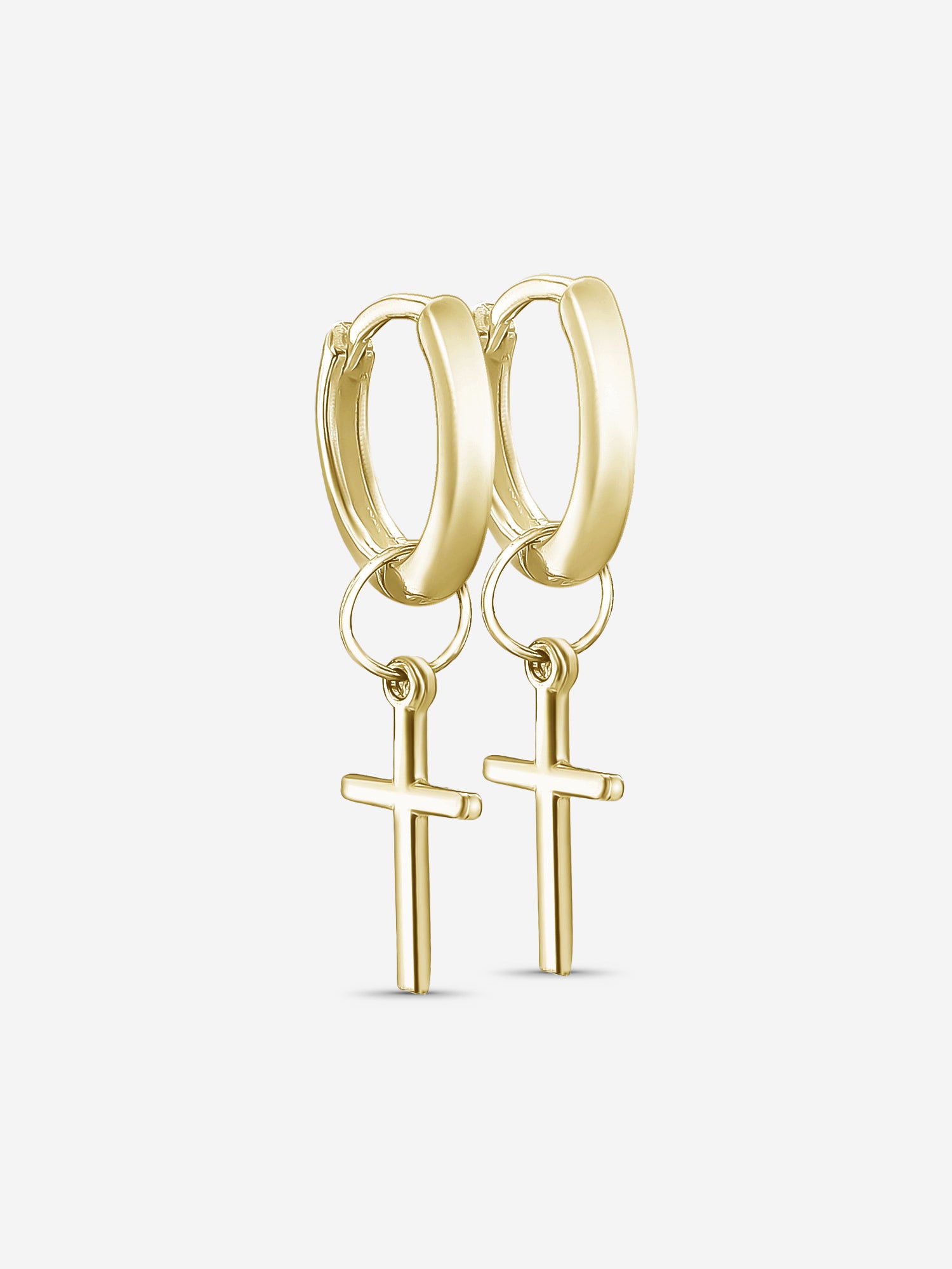 MATERIAL: PRATA BANHADA A OURO | Argola Cross Slim em Prata 925 banhada a Ouro 18k