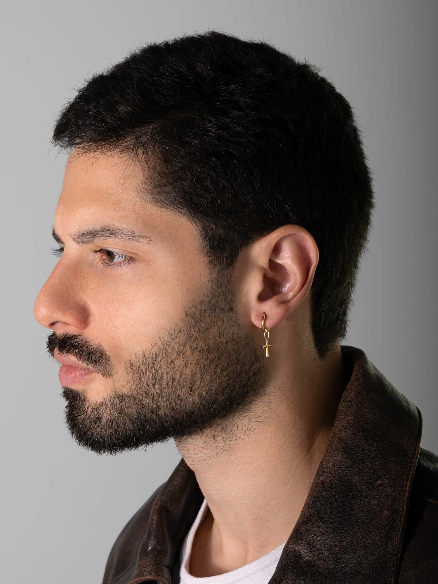 MATERIAL: PRATA BANHADA A OURO | Argola Cross Slim Ouro