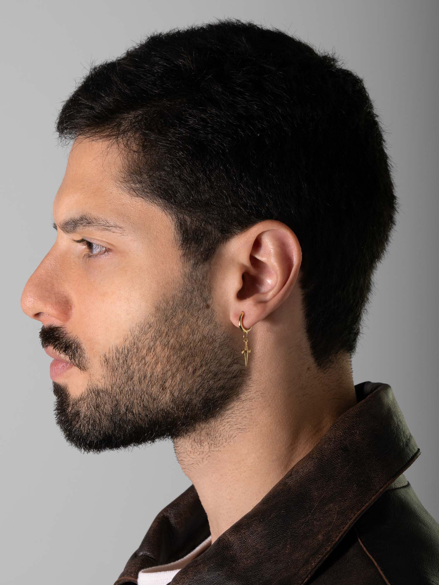 MATERIAL: PRATA BANHADA A OURO | Argola Dagger Ouro