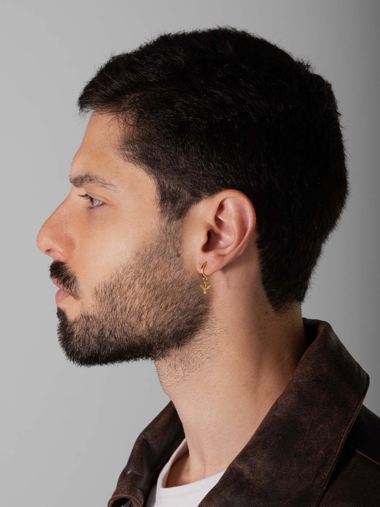 MATERIAL: PRATA BANHADA A OURO | Argola Peace Ouro