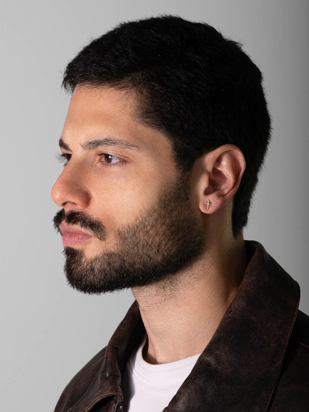 MATERIAL: PRATA BANHADA A OURO | Brinco Cross Mini Ouro