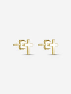 MATERIAL: PRATA BANHADA A OURO | Brinco Cross Mini em Prata 925 banhada a Ouro 18k