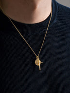 MATERIAL: PRATA BANHO EM OURO | Colar Cross Medal SB