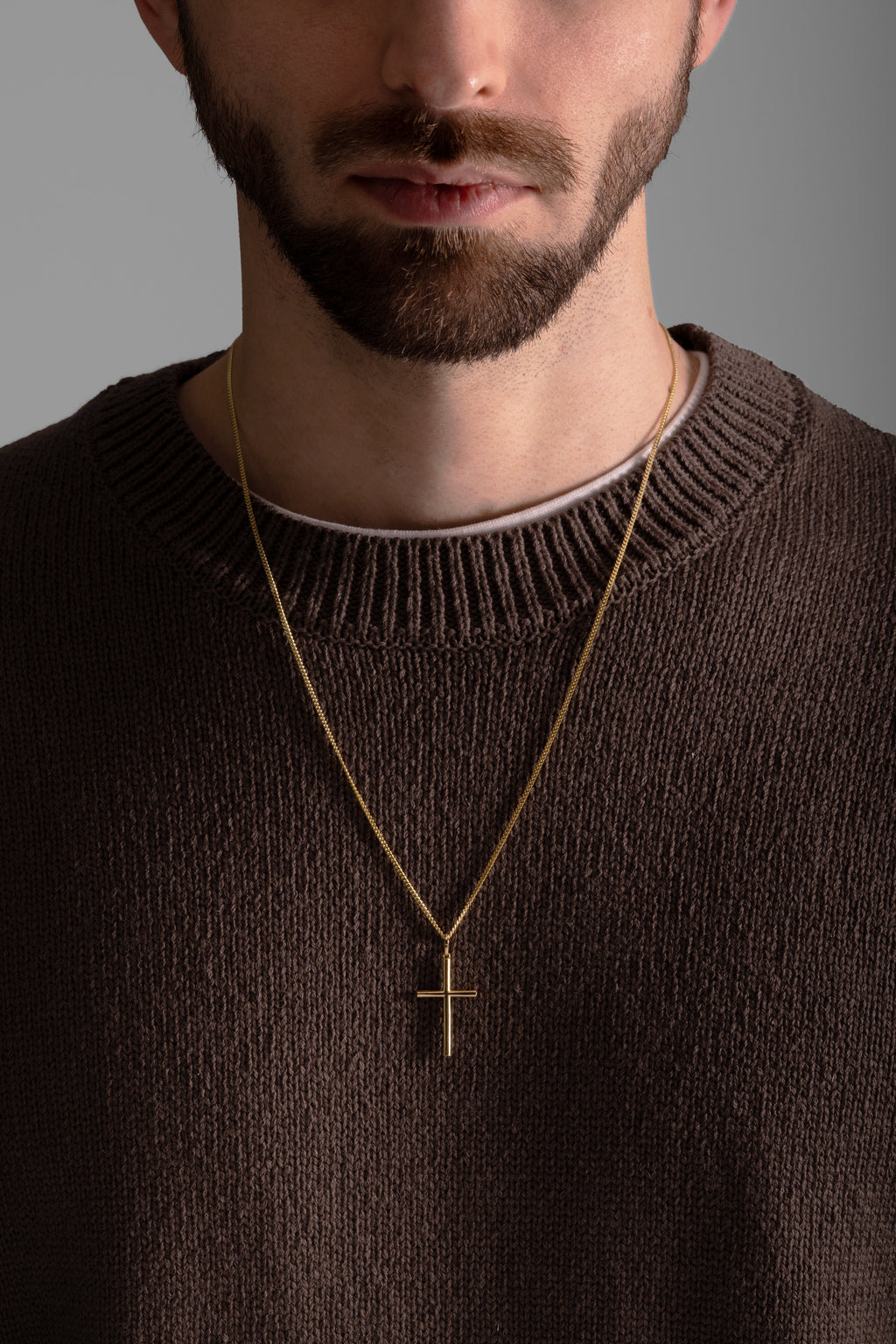 MATERIAL: PRATA BANHADA A OURO |  Colar Cross Medium PRATA BANHADA A OURO Modelo em Prata 925