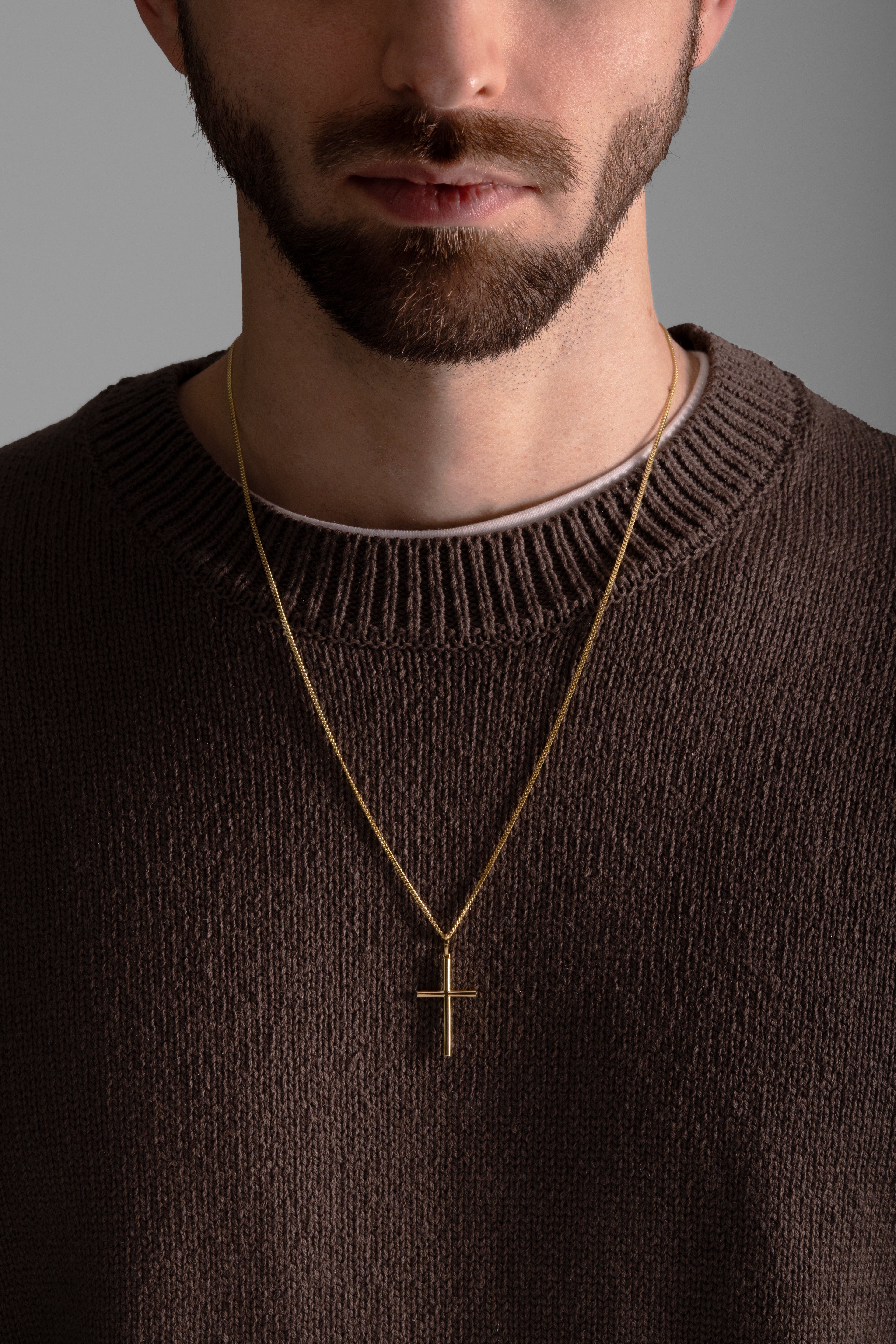 MATERIAL: PRATA BANHADA A OURO |  Colar Cross Medium PRATA BANHADA A OURO Modelo em Prata 925