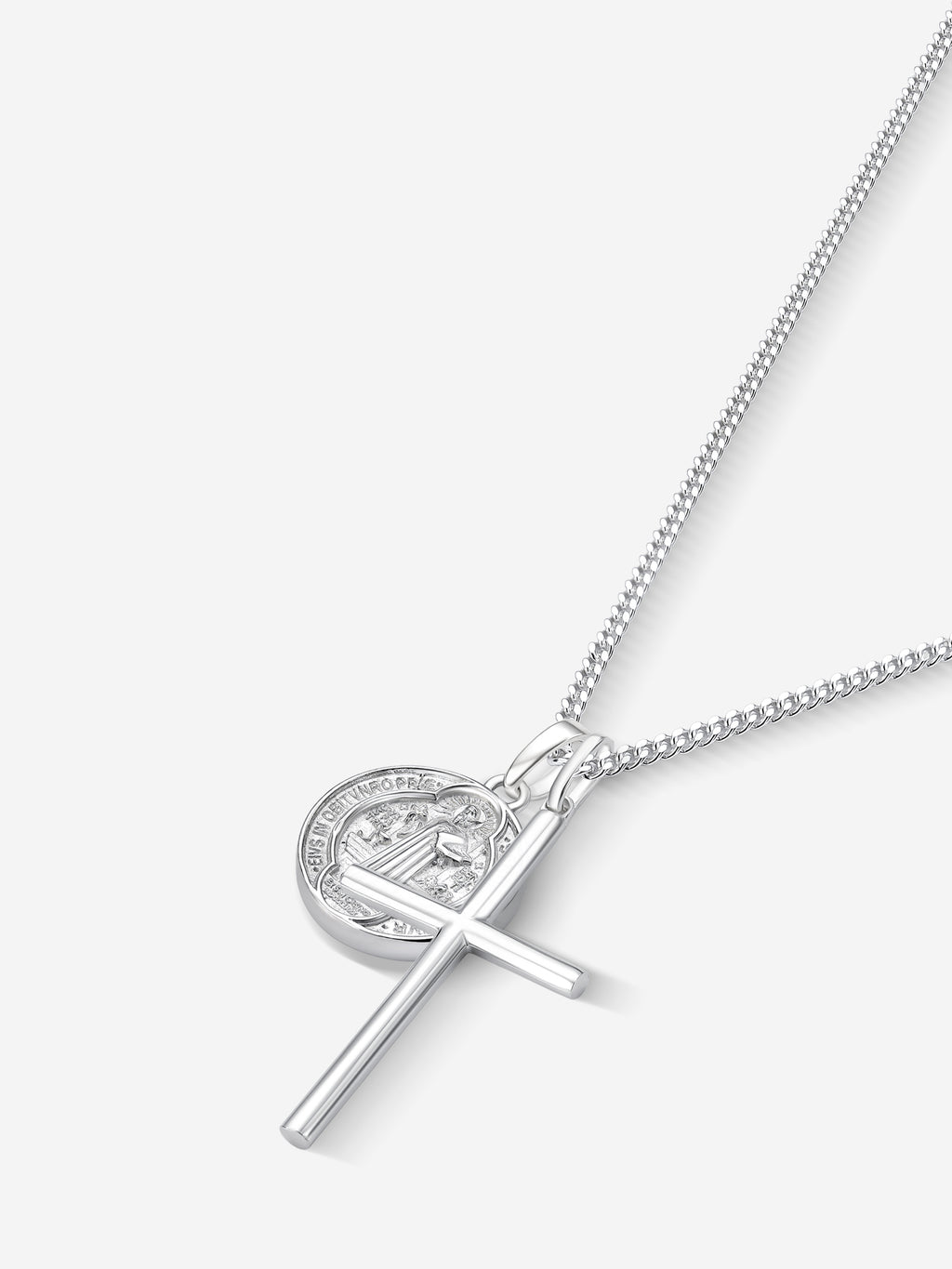 MATERIAL: PRATA | Colar Cross Medal SB em Prata 925