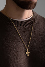 MATERIAL: PRATA BANHADA A OURO |  Colar Russian Cross PRATA BANHADA A OURO Modelo em Prata 925
