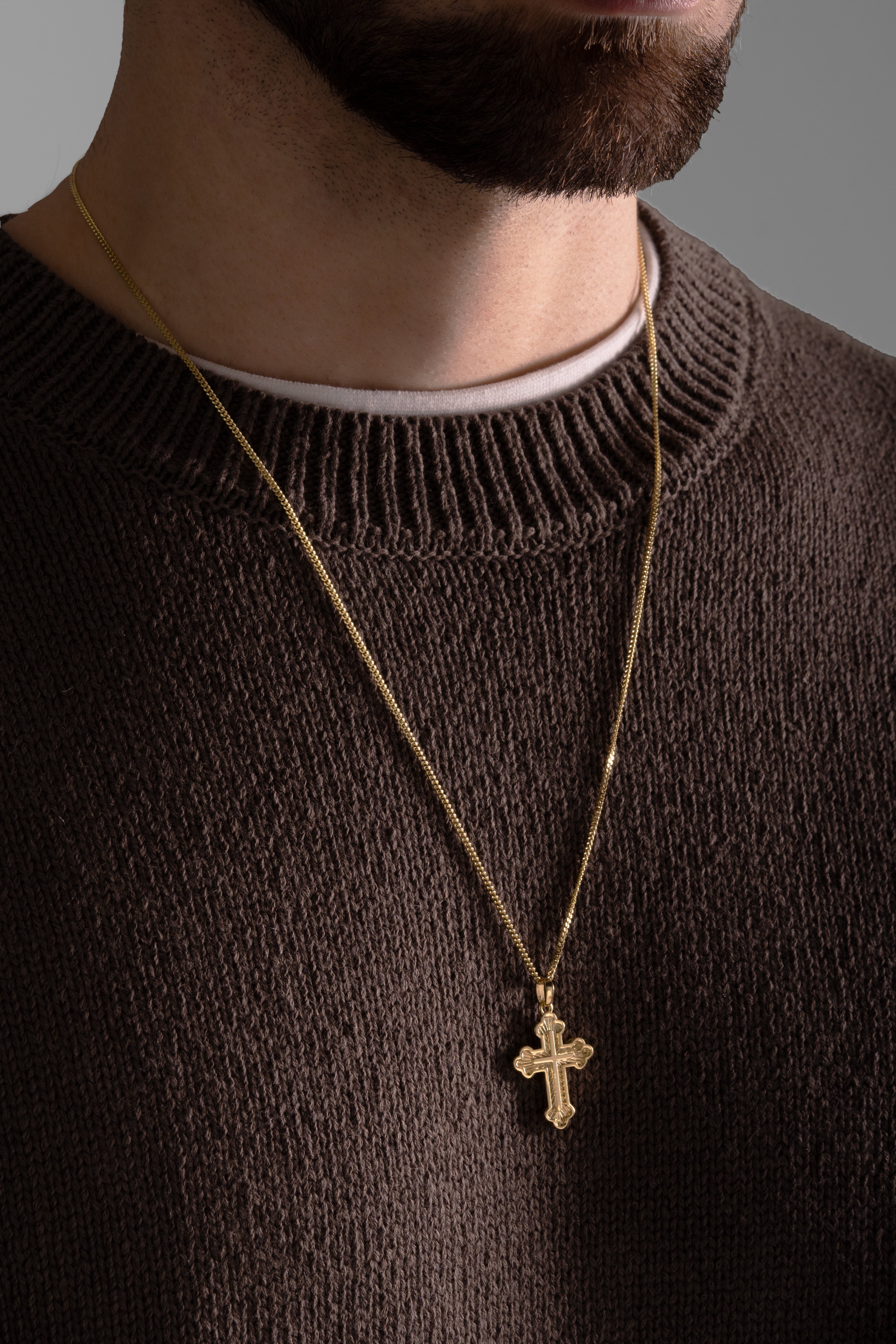 MATERIAL: PRATA BANHADA A OURO |  Colar Russian Cross PRATA BANHADA A OURO Modelo em Prata 925
