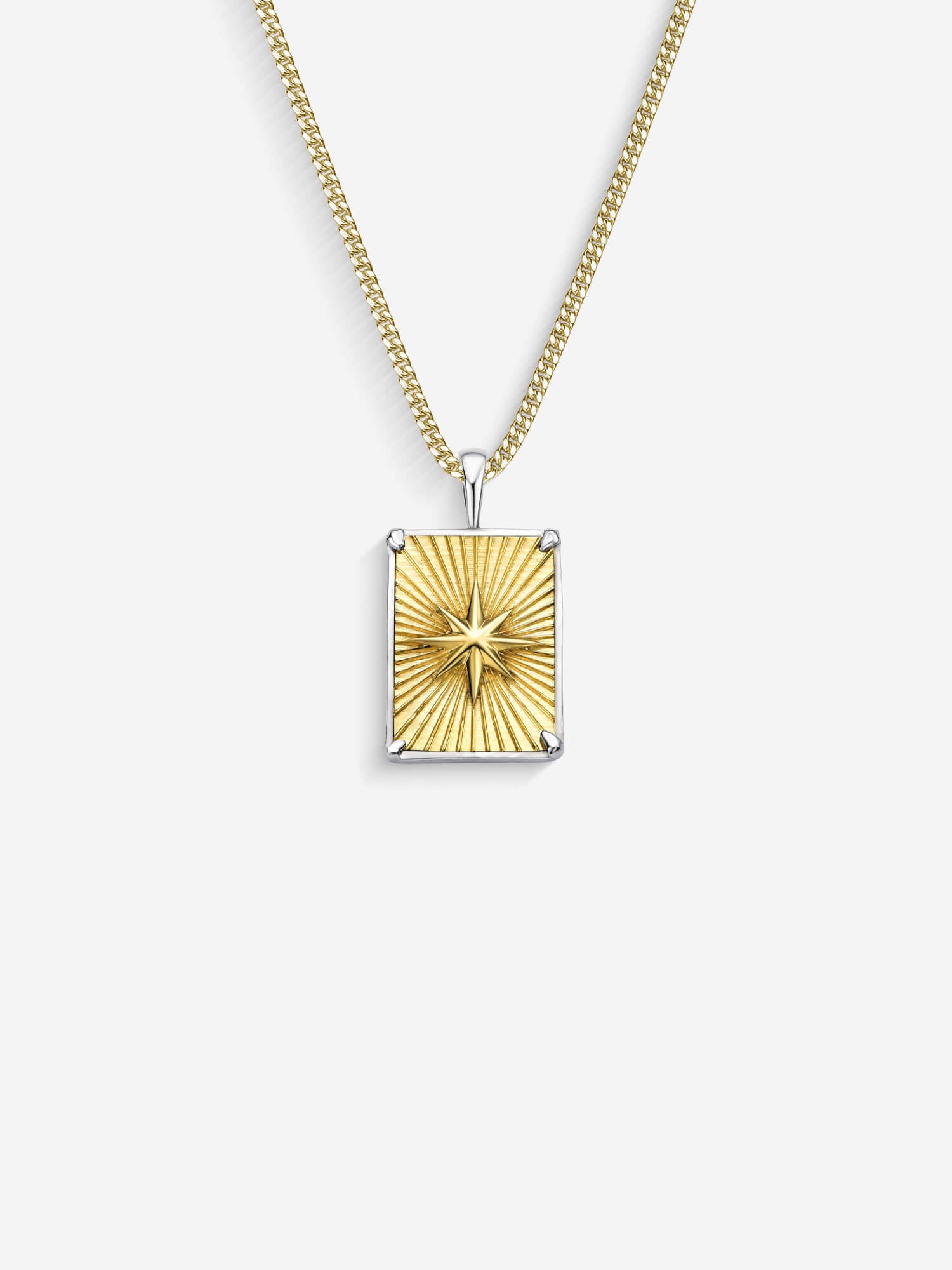 Colar Compass II Large — Ouro & Prata