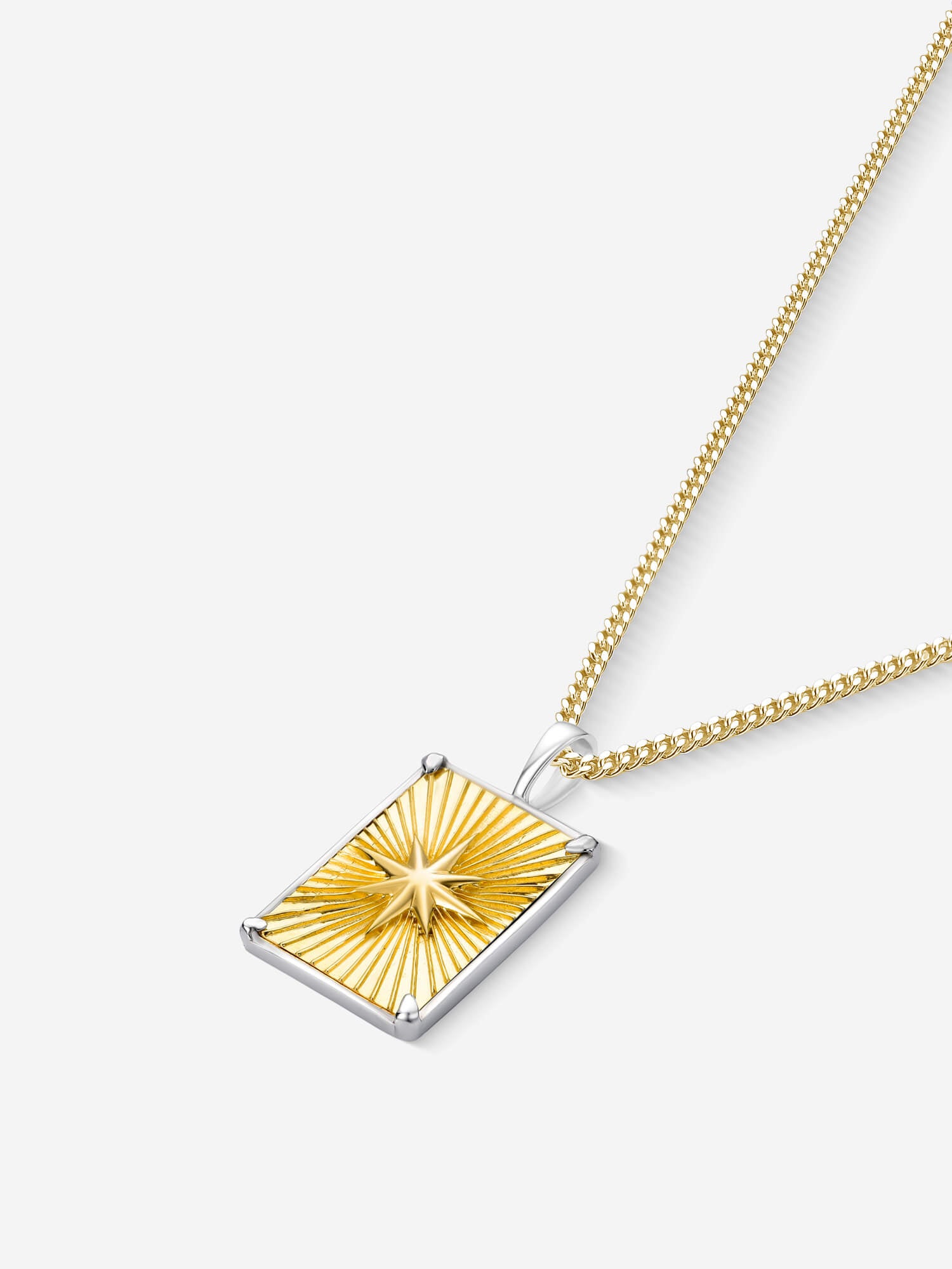 Colar Compass II Large — Ouro & Prata