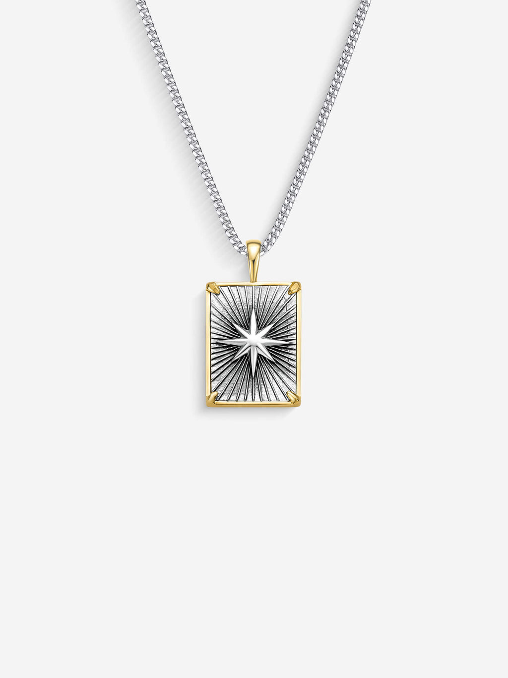 Colar Compass II Large — Prata & Ouro