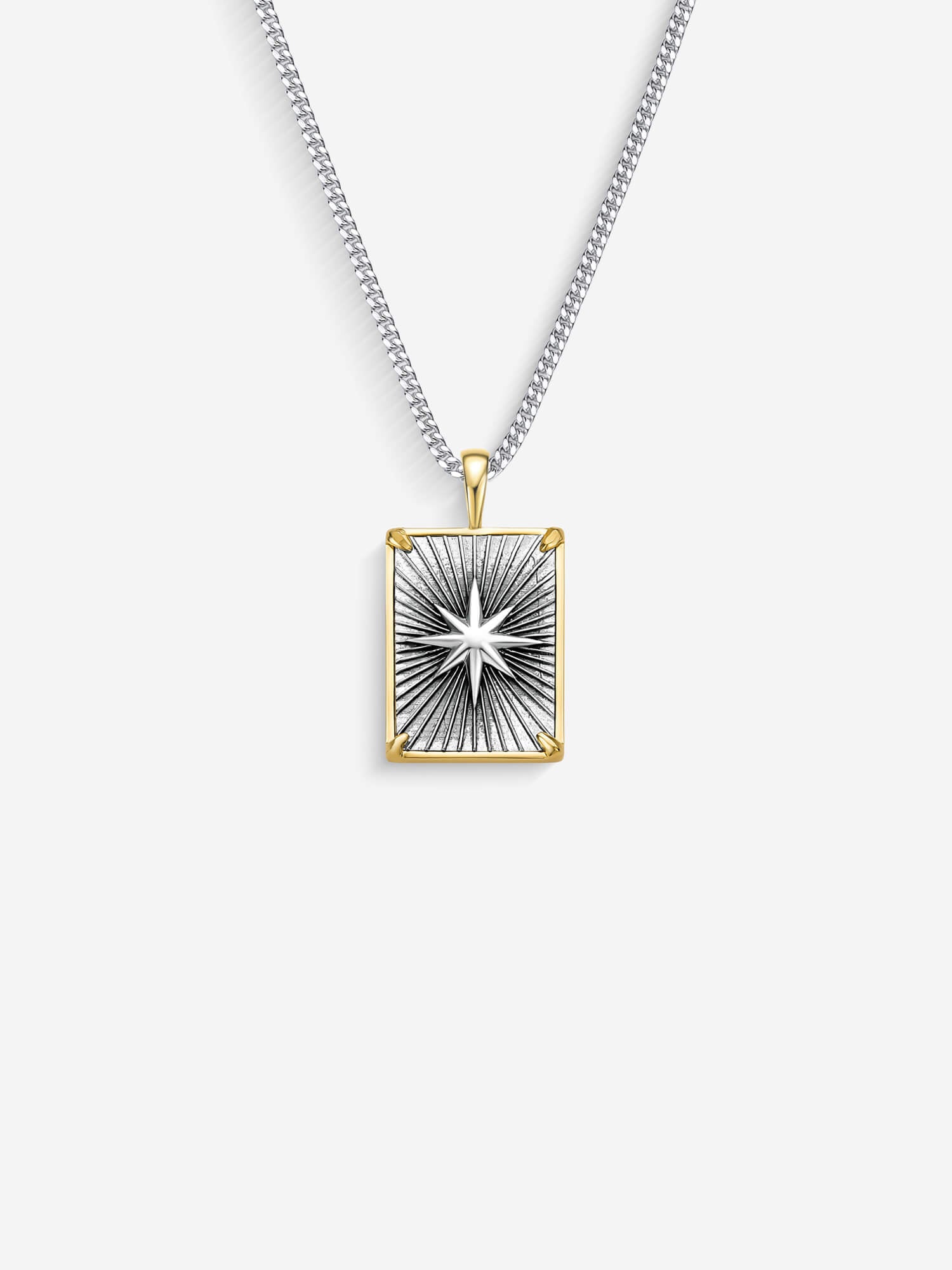 Colar Compass II Large — Prata & Ouro