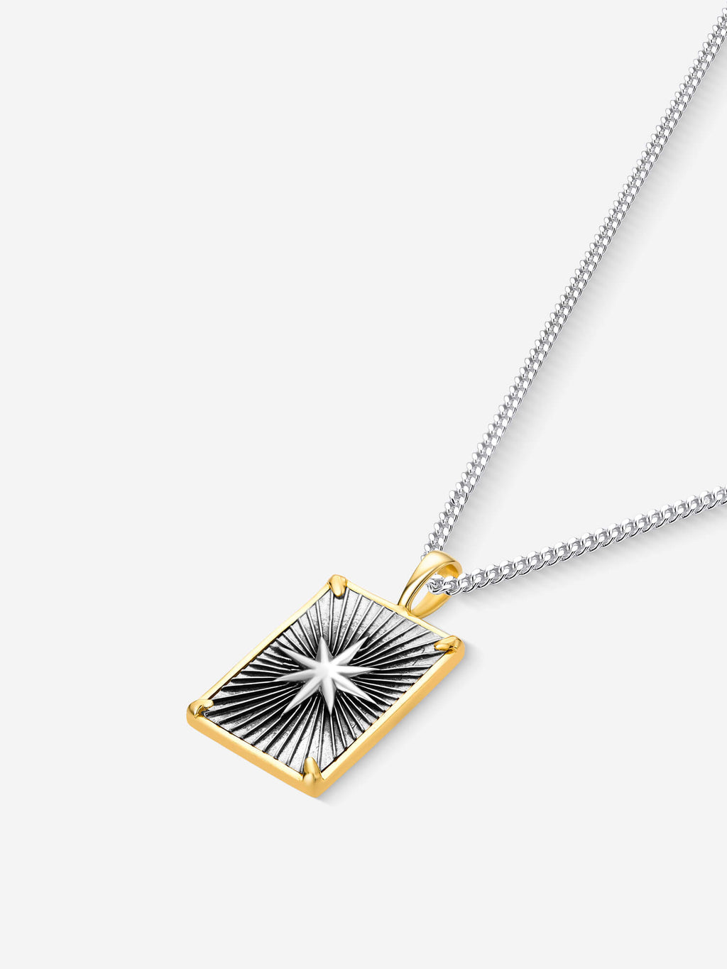 Colar Compass II Large — Prata & Ouro