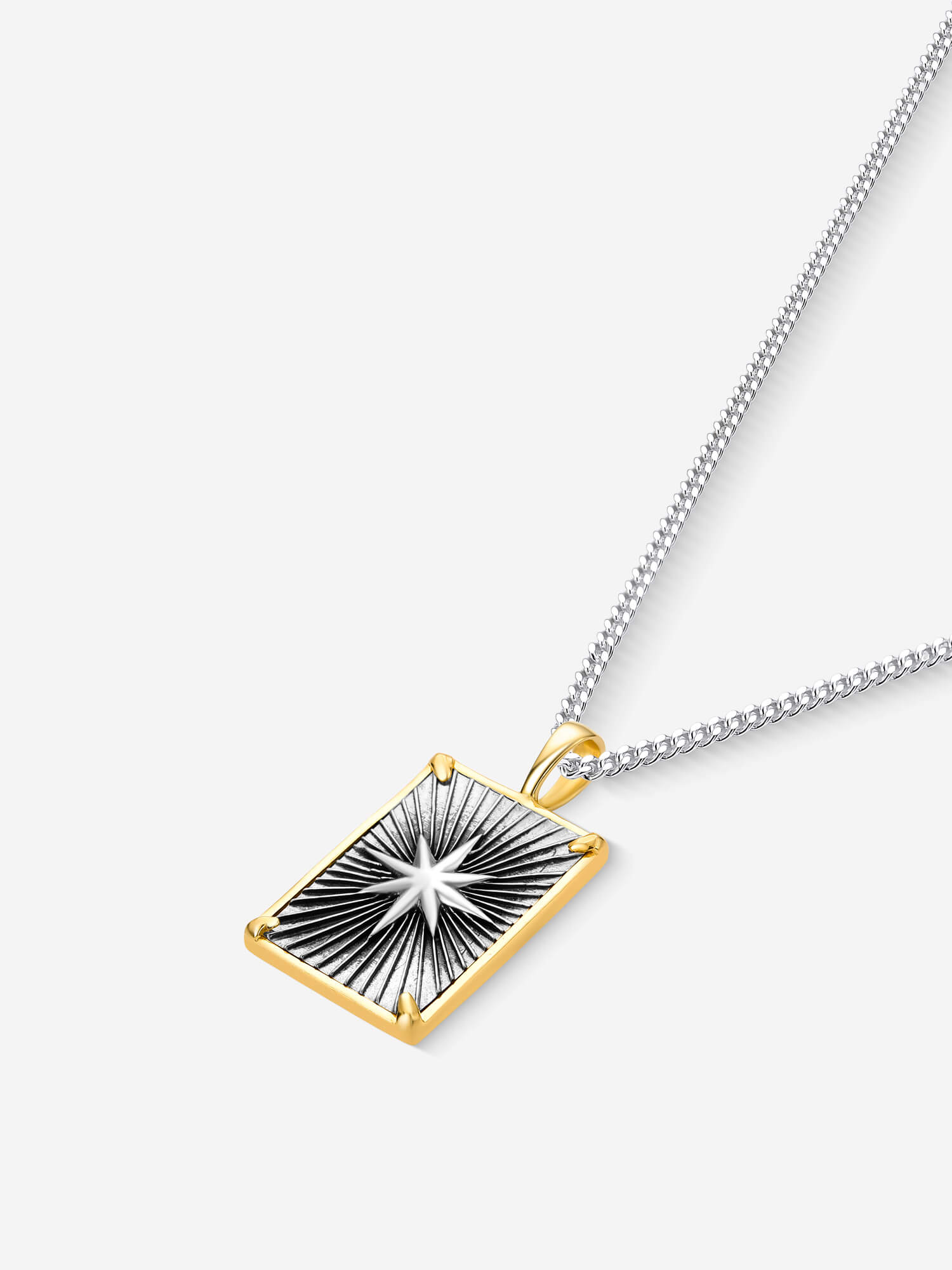Colar Compass II Large — Prata & Ouro