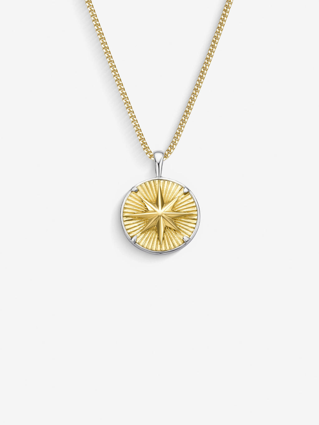 Colar Compass I Large — Ouro & Prata