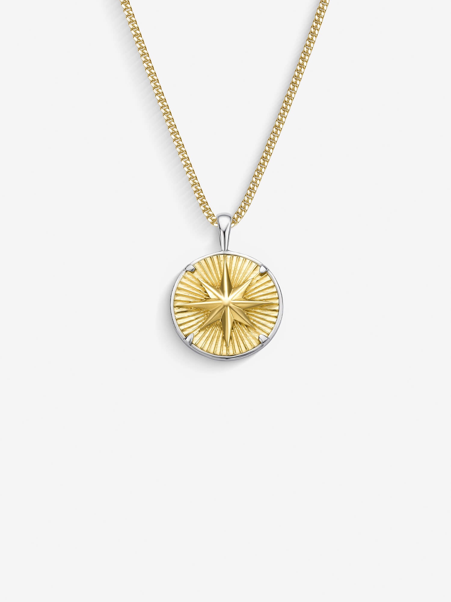 Colar Compass I Large — Ouro & Prata