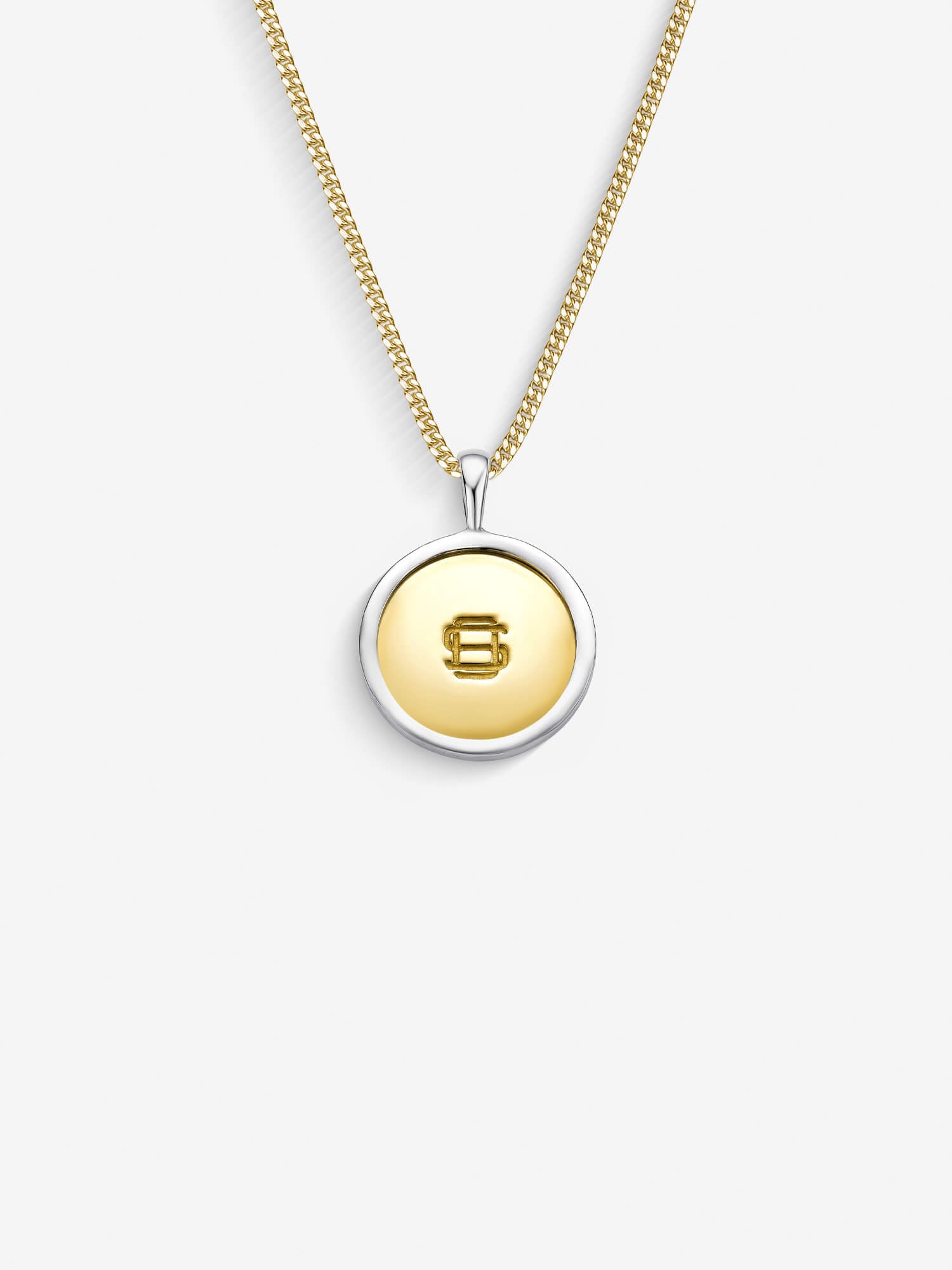 Colar Compass I Large — Ouro & Prata