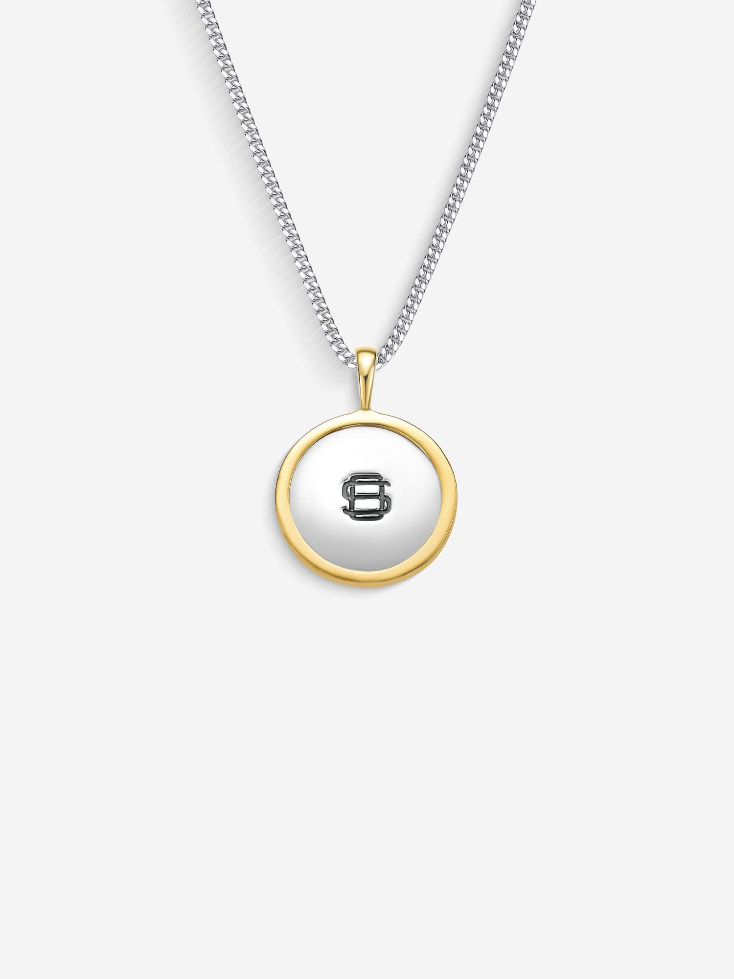 Colar Compass I Large — Prata & Ouro