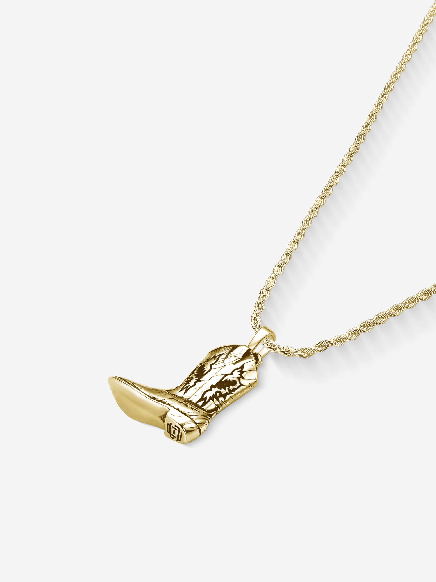 Colar Cowboy Boots — Prata 925 banho em Ouro