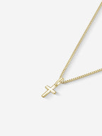 Colar Cross Mini Bold — Prata 925 banho em Ouro