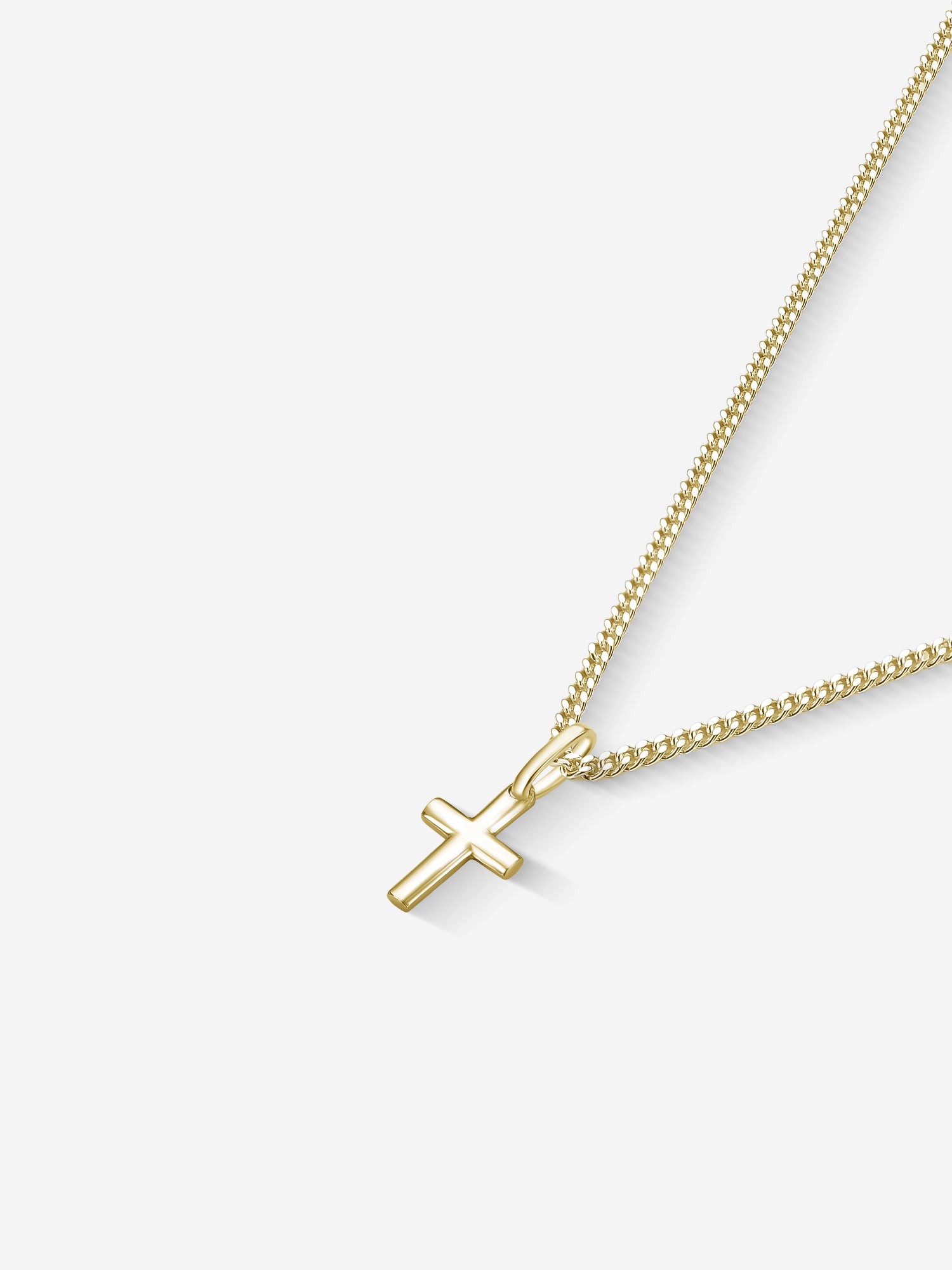 Colar Cross Mini Bold — Prata 925 banho em Ouro